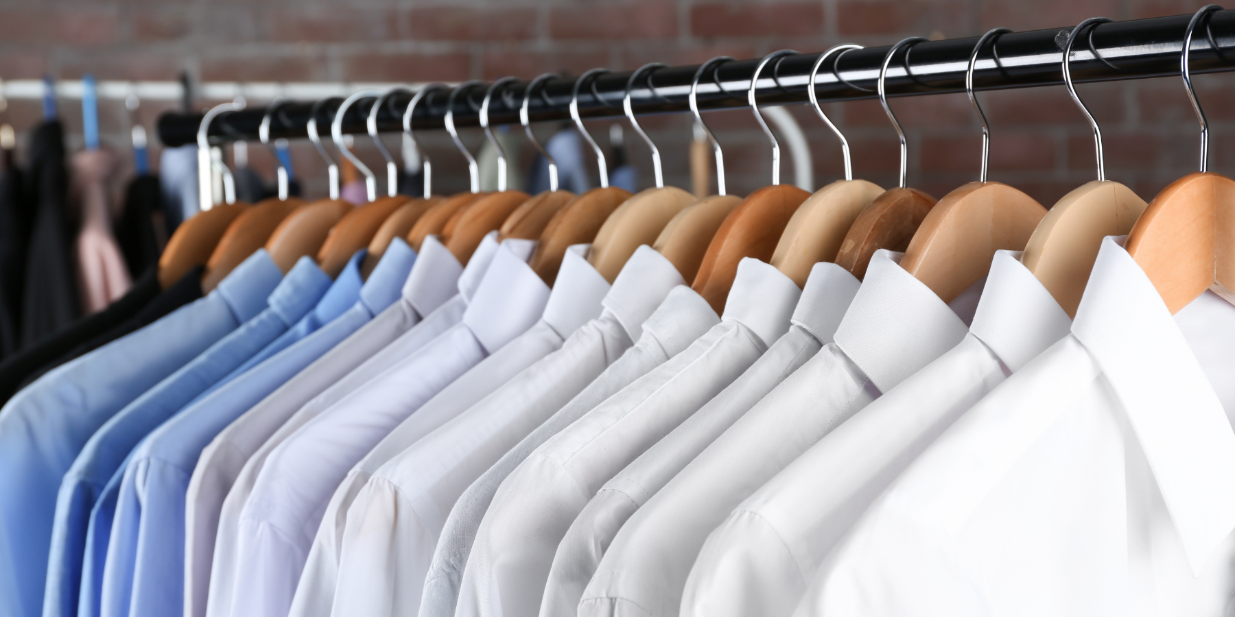 Dry Cleaning Clean Mens Shirts On Rack 1800X900